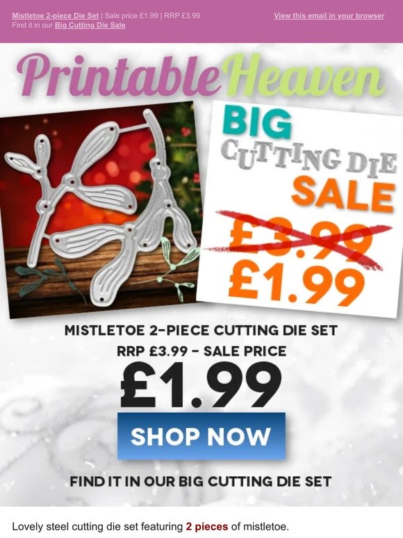 Mistletoe 2-piece die set | Sale price £1.99 | RRP £3.99