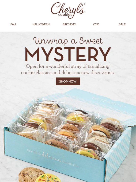 Try exciting new treats in our Special Value Mystery Flavors Cookie Box.