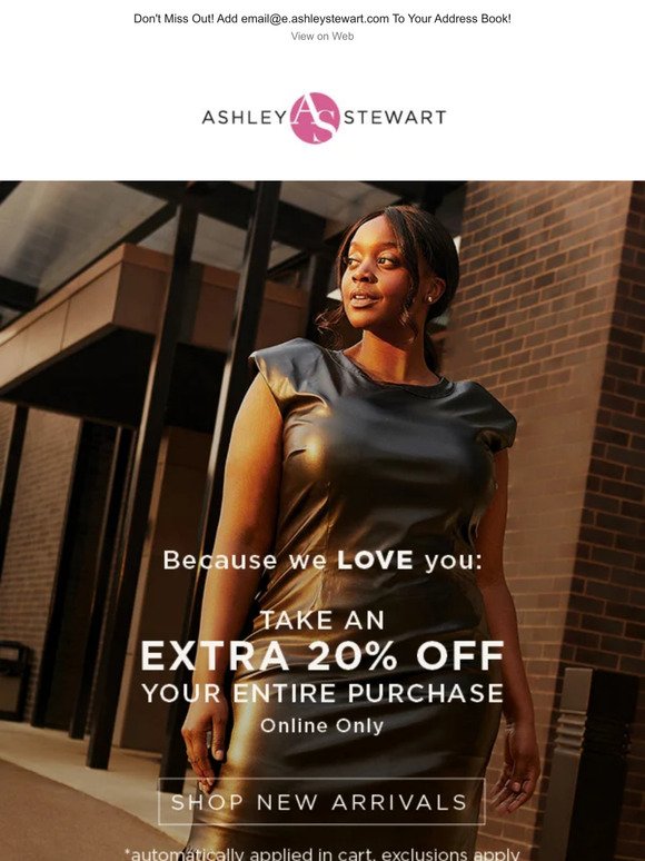Take EXTRA 20% Off Your ENTIRE PURCHASE