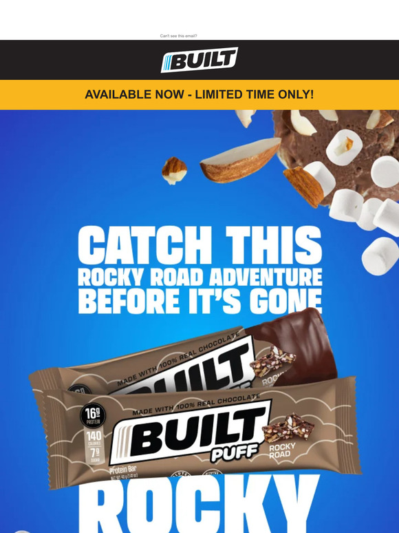 Built Bar Rocky Road Puffs on sale now! Milled