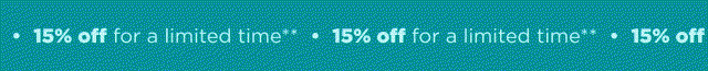 15% off for a limited time. **