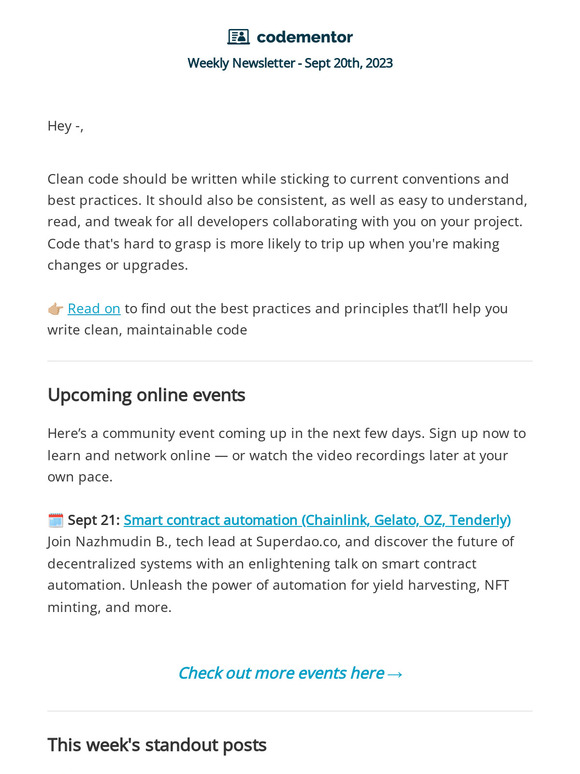 Writing clean code: best practices and principles