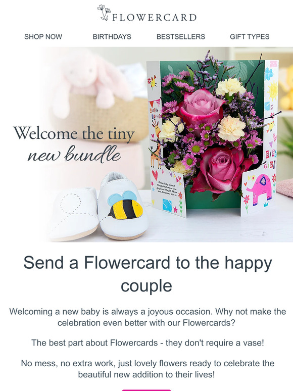 Welcome your new arrival with Flowercard!