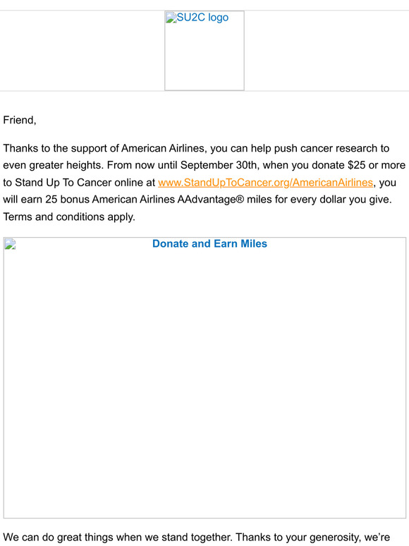 Donate and earn American Airlines AAdvantage® Miles