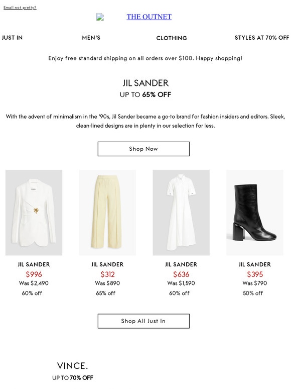 New-in Jil Sander minimalism at up to 65% off