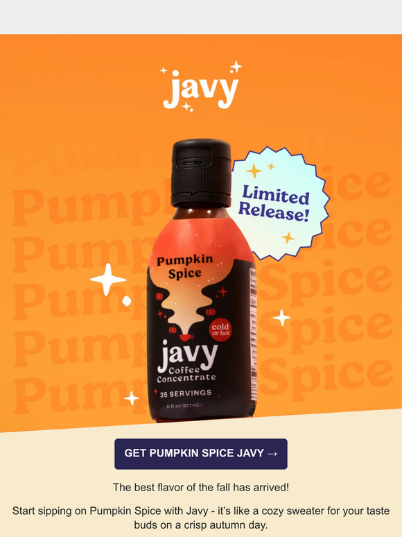 [Free Bottle] Pumpkin Spice Javy is HERE! 🍂