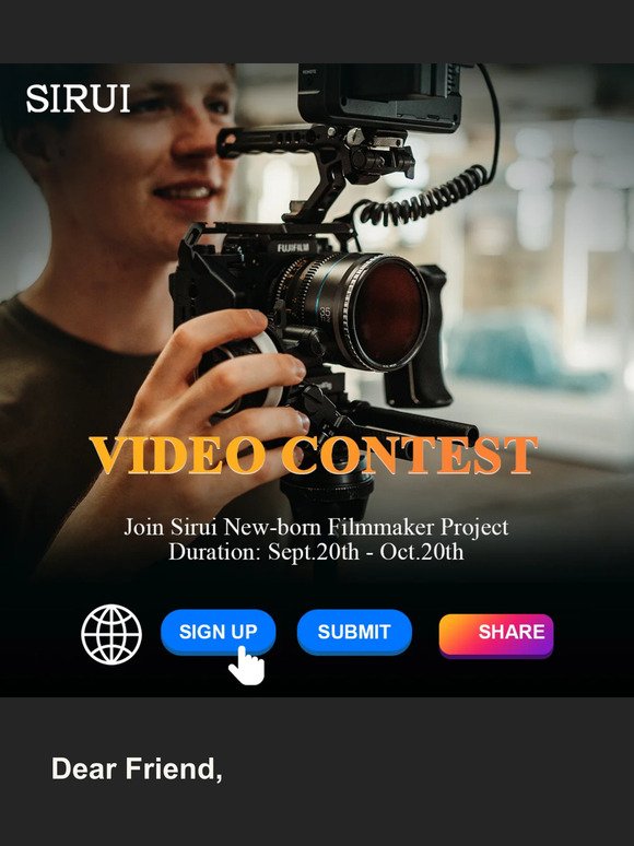 Join & Win！🎉SIRUI Video Contest！🎥