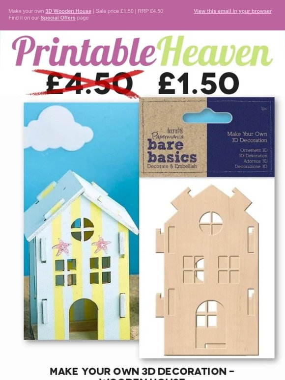 Make your own 3D wooden house | Sale price £1.50 | RRP £4.50