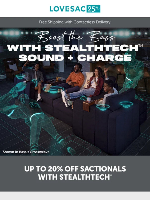 Get up to 20% Off Sactionals with StealthTech!