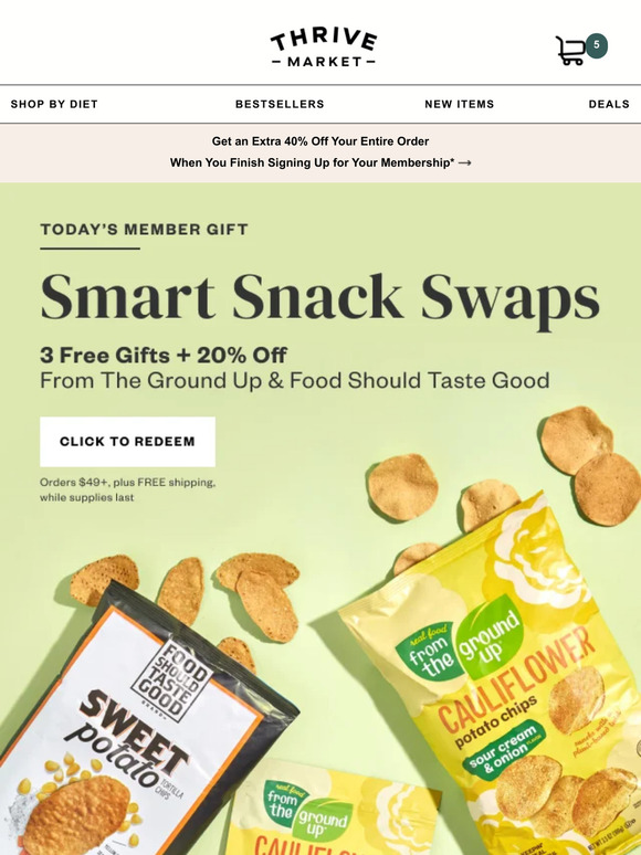 3 FREE healthy snacks + extra 20% off 🌱
