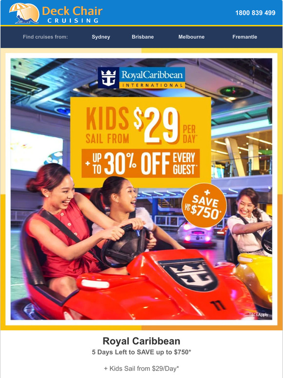 Deck Chair Cruising SAVE on Royal Caribbean & Carnival Cruises Milled