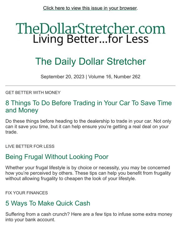 9/20/23: The Daily Dollar Stretcher