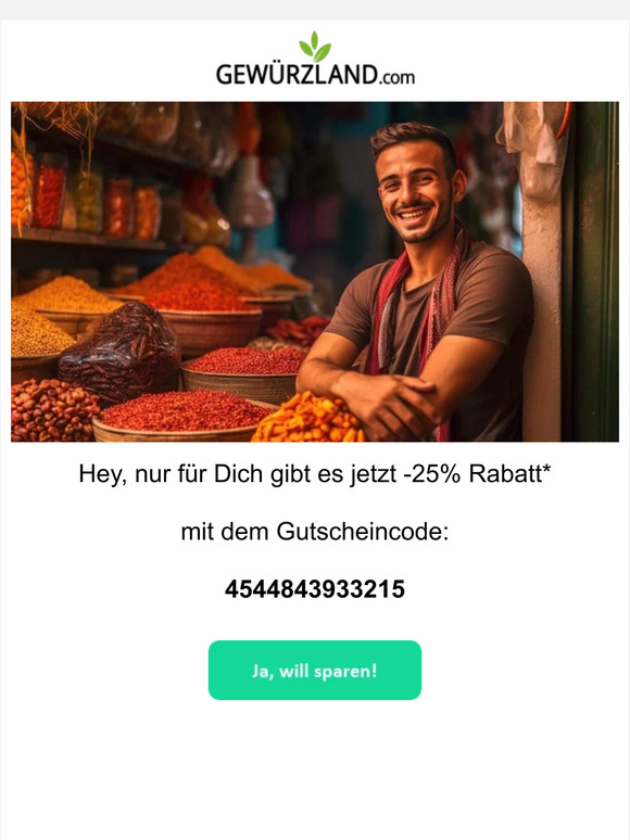 Dein -25% Rabatt* bei Gewürzland