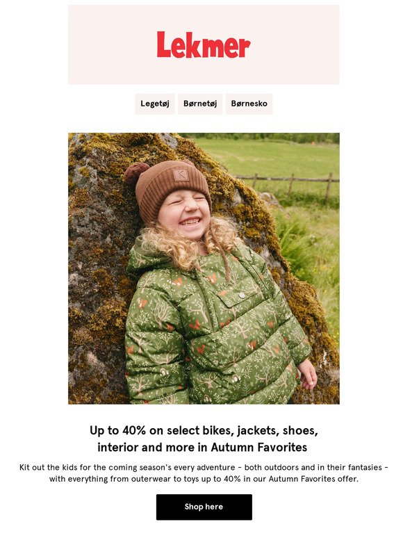 Up to 40% on bikes, toys, jackets & more