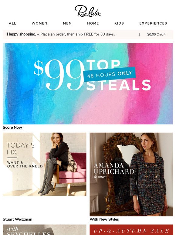$99 Steals for 48 Hours • New Amanda Uprichard & More