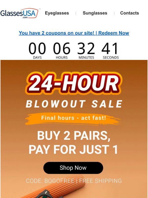 🔴 Final call ➡️ The 24-hour blowout sale is almost over