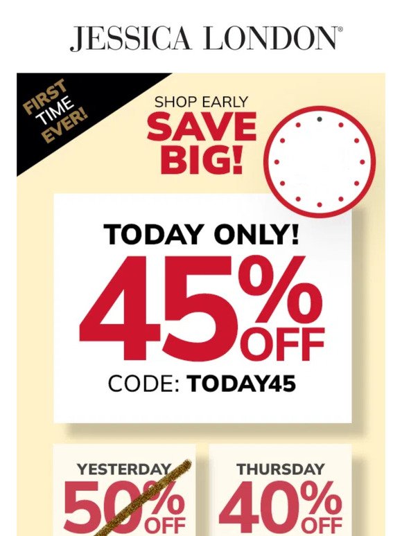⏰🔴 TIME FOR 45% OFF!