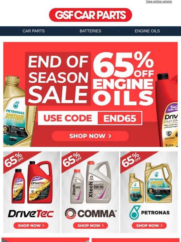 Slide Into A New Season With 65% Off Oil!