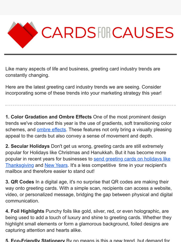 Cards for Causes Greeting Card Industry Trends In 2023 Milled