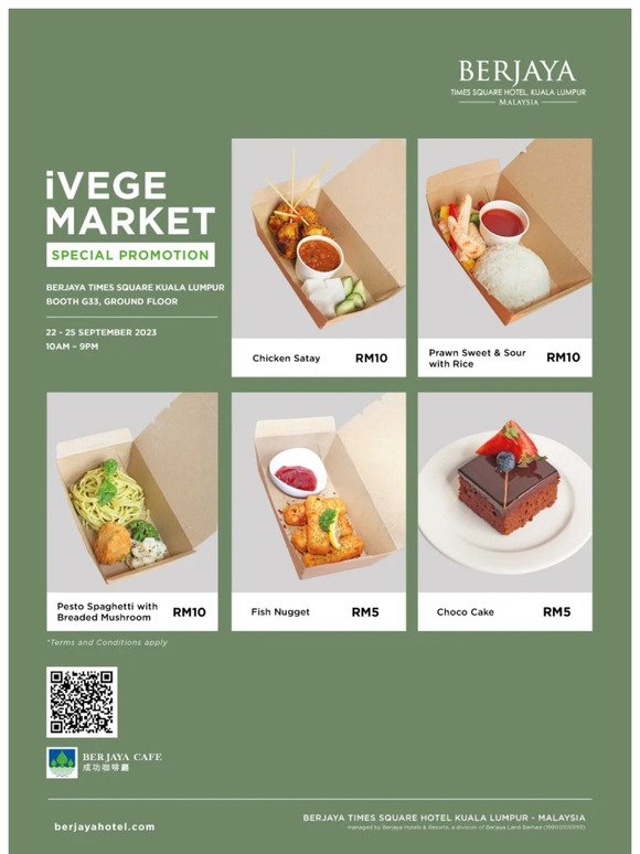 Special Promotion by Berjaya Cafe at iVege Market, Berjaya Times Square Kuala Lumpur, 22 – 25 September 2023