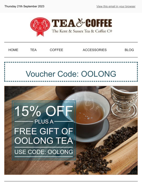 Get 15% OFF and Oolong Tea Gift 🫖