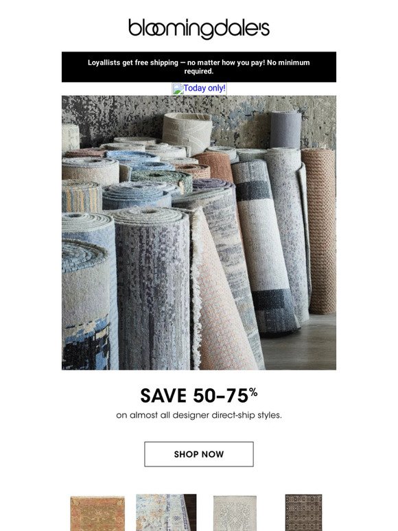 Today only! Save 50-80% on rugs