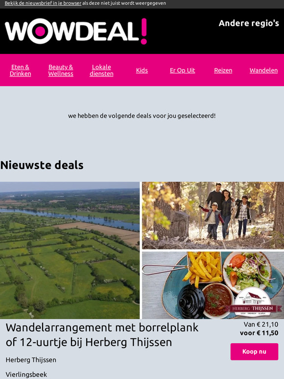 Wandelarrangement met borrelplank of 12-uurtje bij Herberg Thijssen | Entreeticket Plopsa Coo
