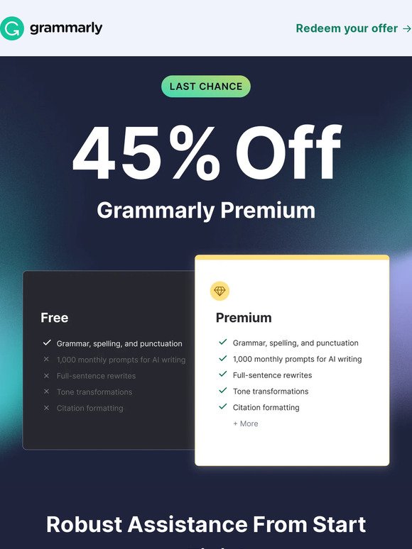 Final day to save 45% off Premium