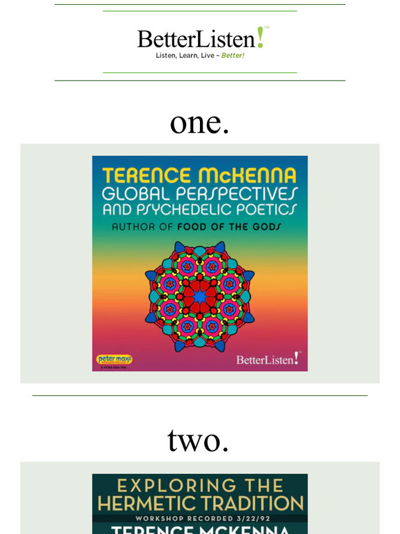 Only Until Midnight - 50% Off the Entire Terence McKenna Collection