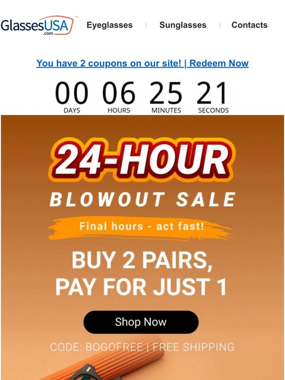 🔴 Final call ➡️ The 24-hour blowout sale is almost over