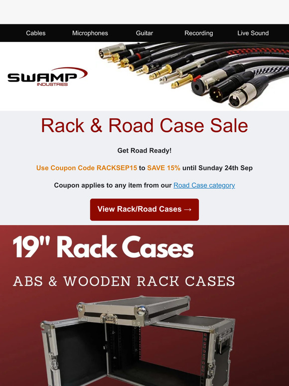 Get Road Ready 💼 Save 15% on 19" Rack Cases, Road Cases, Mixer Cases, Utility Cases