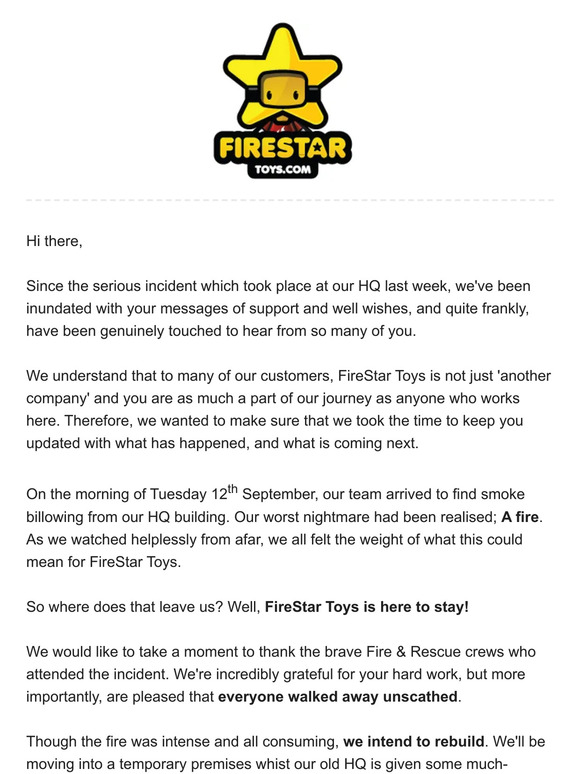 Important Update: We Are Building Back Up, Brick By Brick!