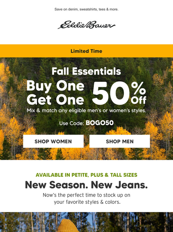 Jeans For Fall - Buy 1, Get 1 50% Off! Exclusions Apply