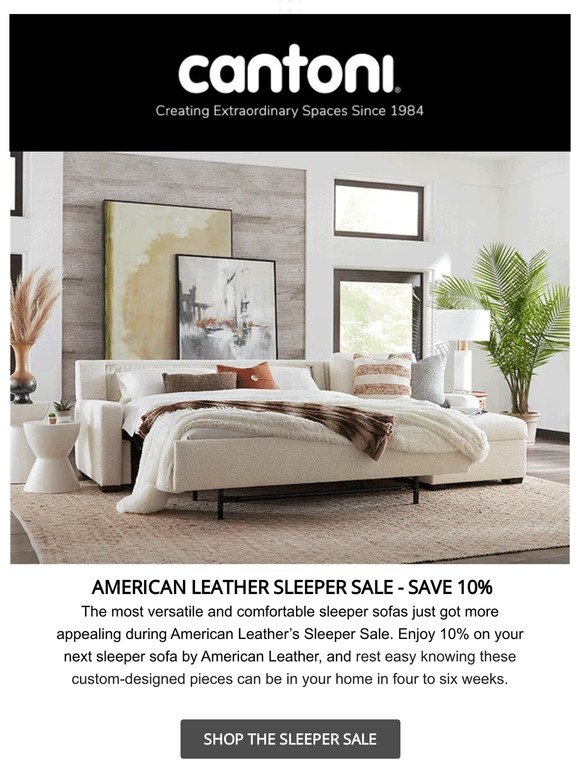 Save 10% on American Leather’s Comfort Sleeper