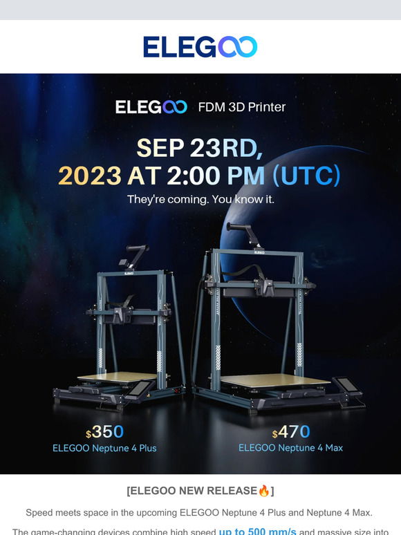 Elegoo Announces Neptune 4 Plus and Neptune 4 Max 3D Printers