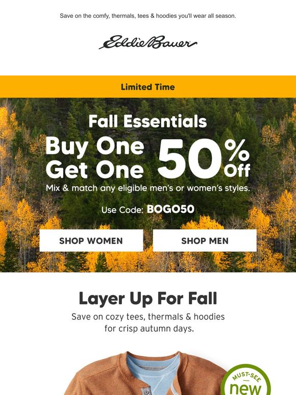 Buy 1, Get 1 50% Off - Fall's Best Layers!