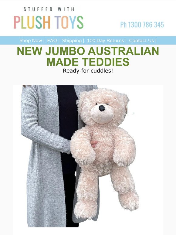 New Jumbo Australian Made Bears