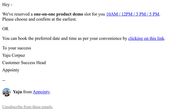 —,  Your Appointy Demo is confirmed!