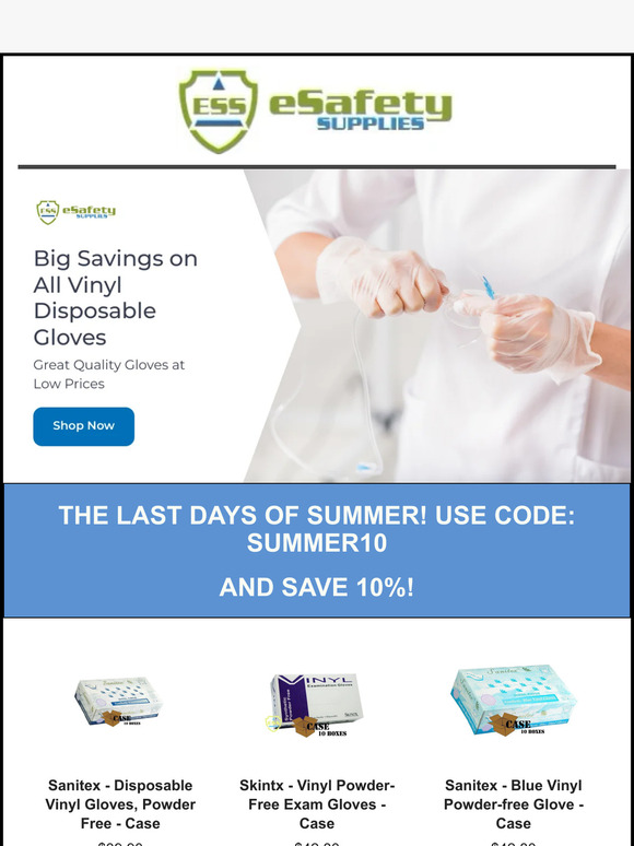 Last Days of Summer - Save on All Vinyl Gloves