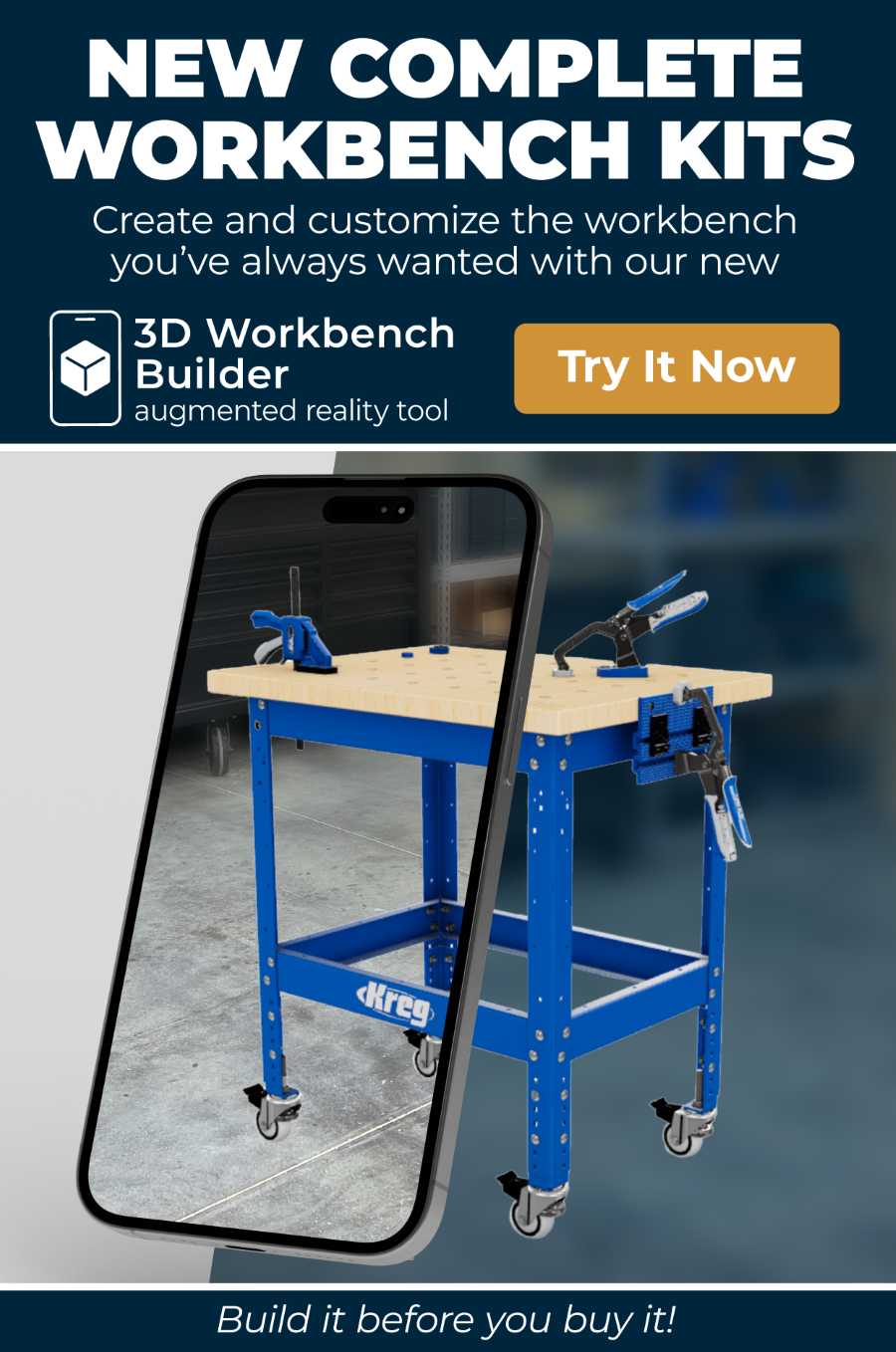 Woodworkers Guild of America Customize a workbench with Kreg’s 3D