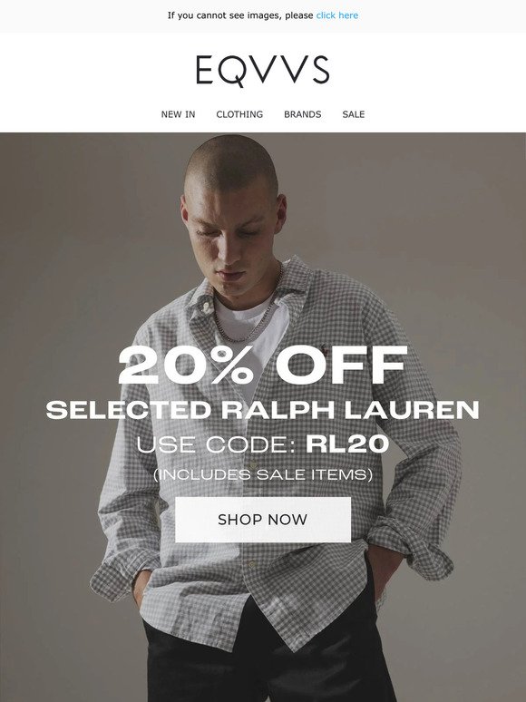 Don't miss it, 20% off selected Polo Ralph Lauren