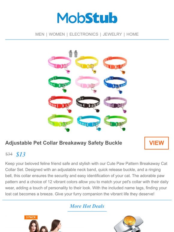 HOT DEAL! Adjustable Pet Collar Breakaway Safety Buckle - 62% OFF!