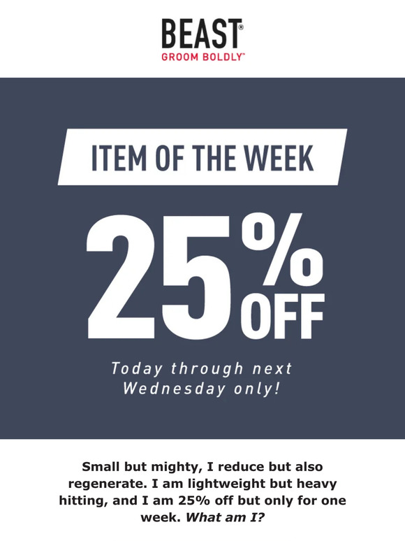 Get 25% Extra Off THIS Week's Pick!