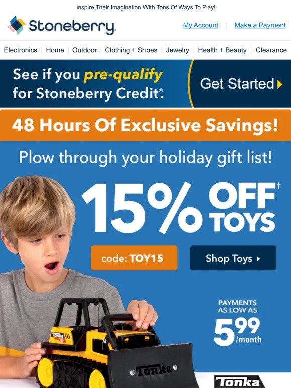 Play Time Starts NOW With 15% Off Toys!
