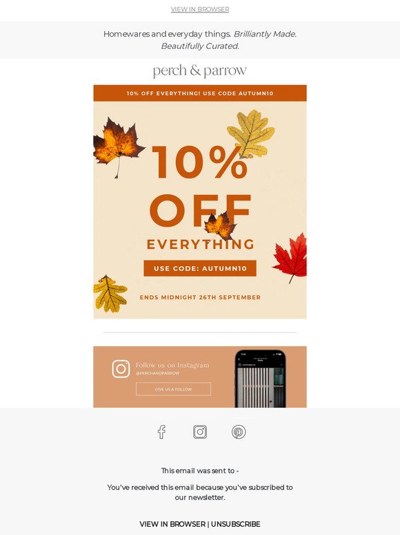 10% Off EVERYTHING Starts Now 🍂