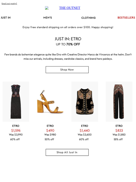Just In ETRO is here at up to 70% off