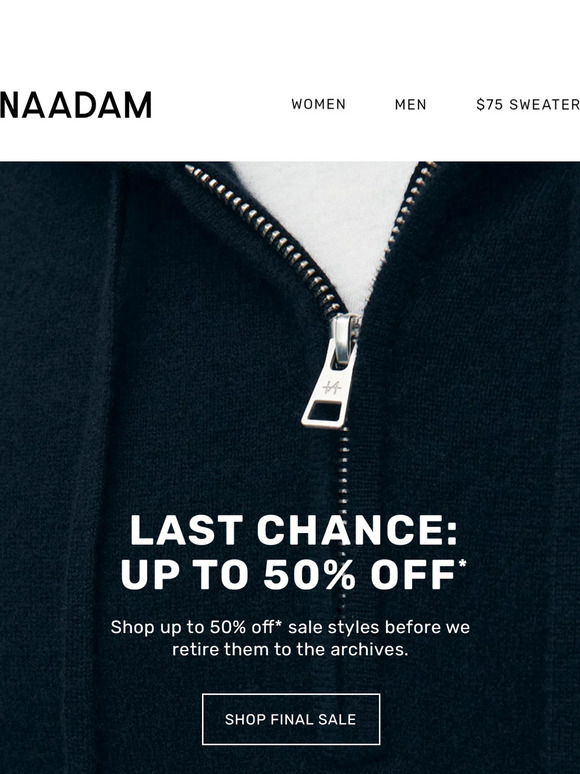 Up to 50% Off Last-Chance Styles