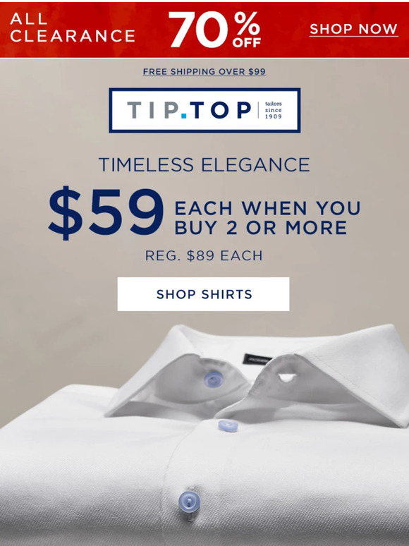 Classic Dress Shirts For $59 Each