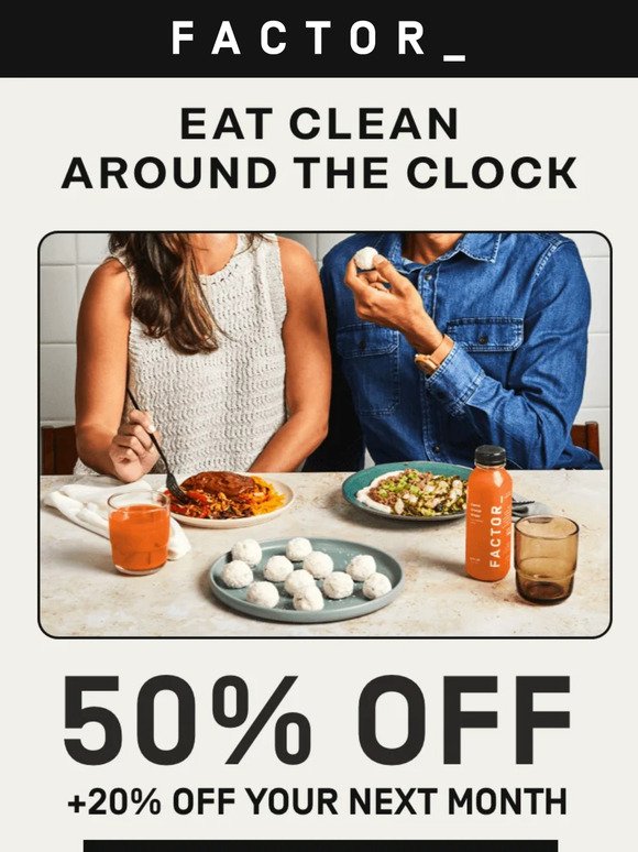 50% OFF | Breakfast, lunch, dinner [and everything in between!]