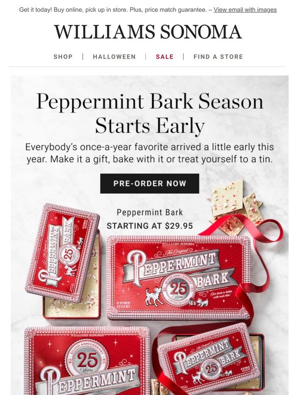 The Holiday Shop is open (peppermint bark is back!)